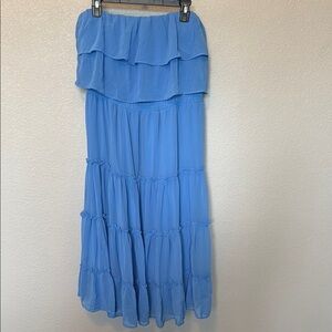 Strapless Tiered Maxi Dress - Size XL - Blue
